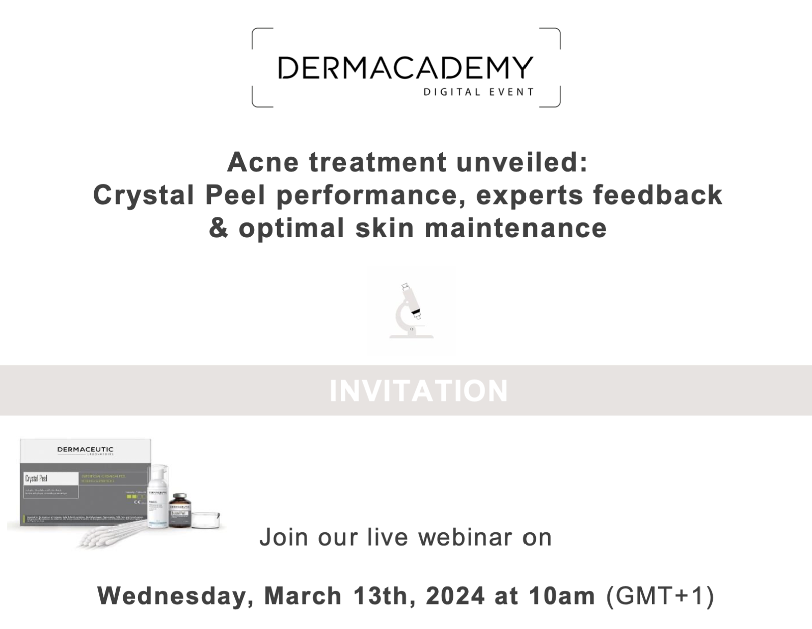 webinar Dermaceutic: Acne treatment unveiled - Crystal Peel performance